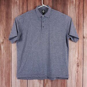 Footjoy FJ Mens Sz XXL Heather Gray White Striped Short Sleeve Golf Polo Shirt